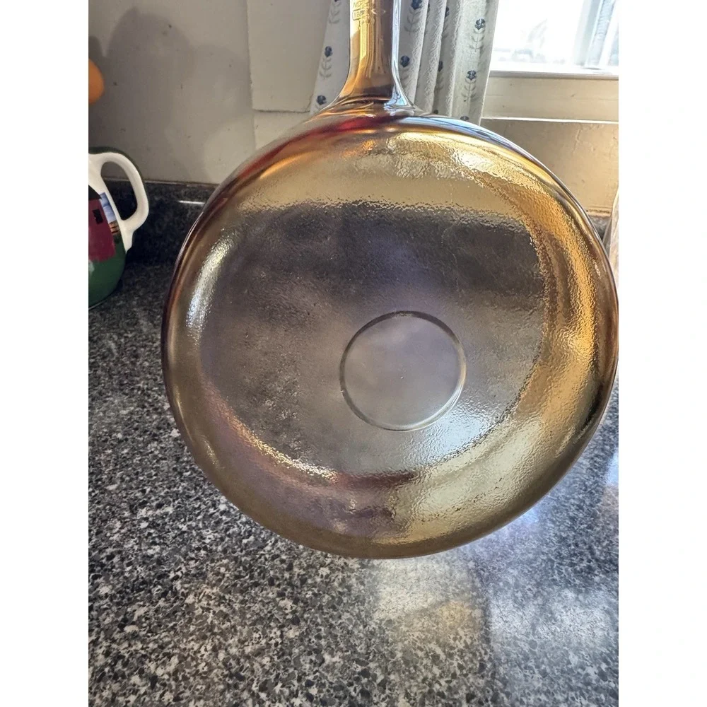 Vintage Corning Vision Ware Amber 2.5L Glass Saucepan Pot USA. No Lid